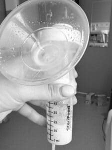 Megan expressing colostrum using the Ardo Hospital Grade Pump